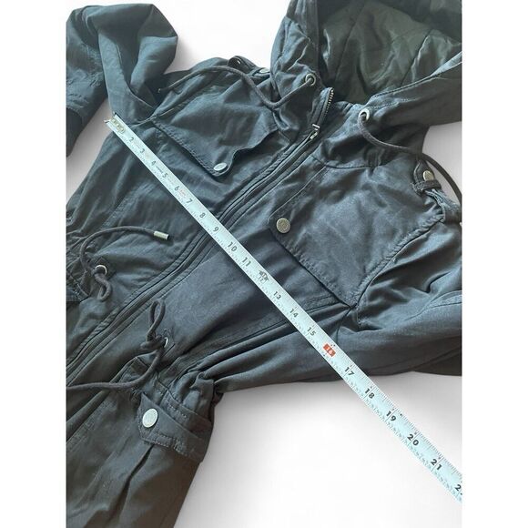 Aeropostale Women’s Full Zip Hoddie Jacket Small Brown Pockets Belted Thumbhol - Picture 3 of 9